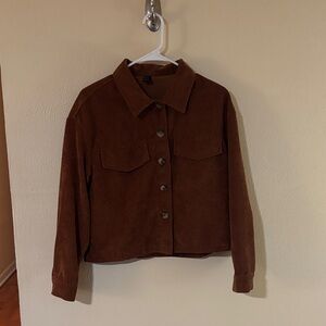 SHEIN Chestnut Corduroy Utility Jacket